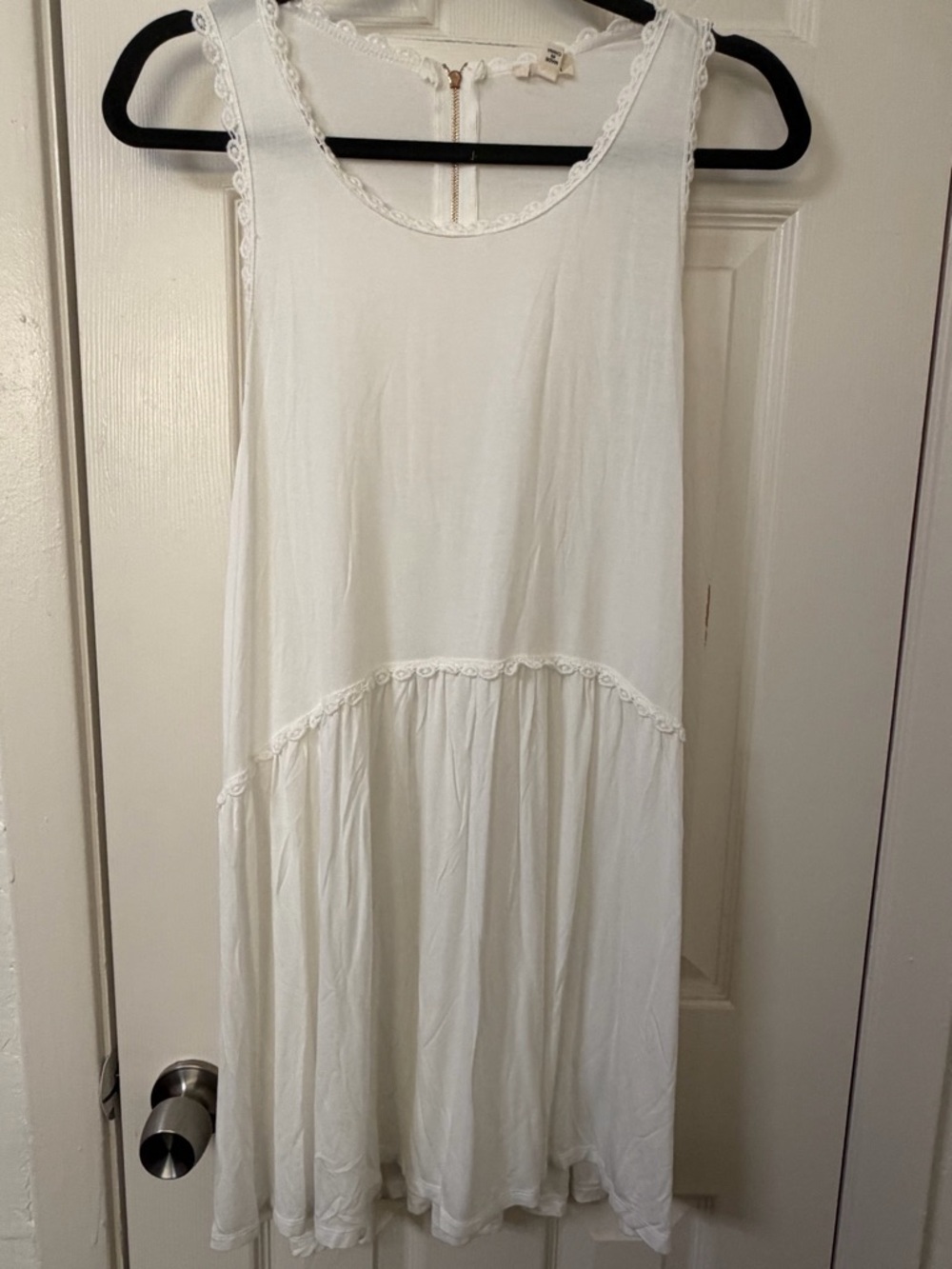 POL White Lace-Trim Babydoll Tank Top NWOT